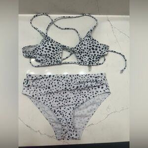 ☀️Spotted Black and White Bikini, NWOT, Small